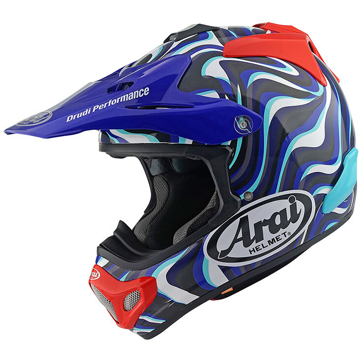 Casco Moto Cross Enduro MX-V EVO Stream Blu taglia L