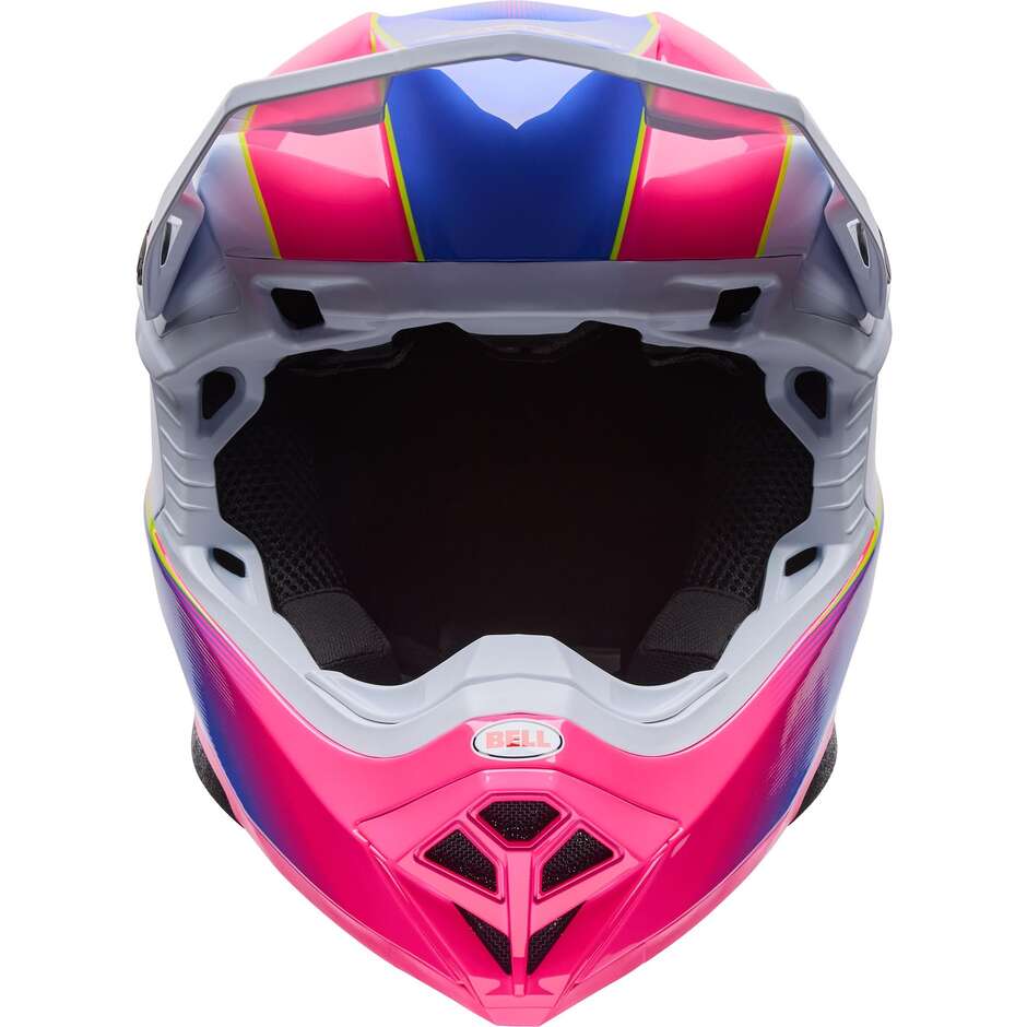 Casco Moto Cross Enduro Bell Moto-10 Mips FALCON Bianco Rosa