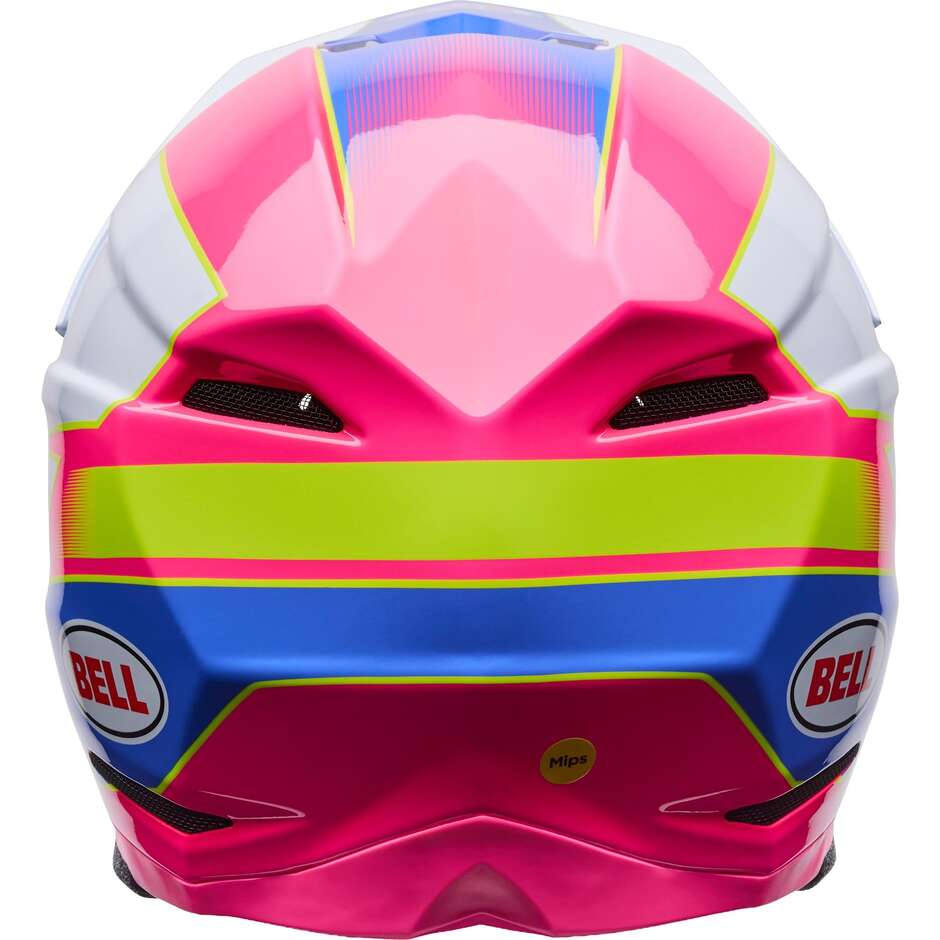 Casco Moto Cross Enduro Bell Moto-10 Mips FALCON Bianco Rosa