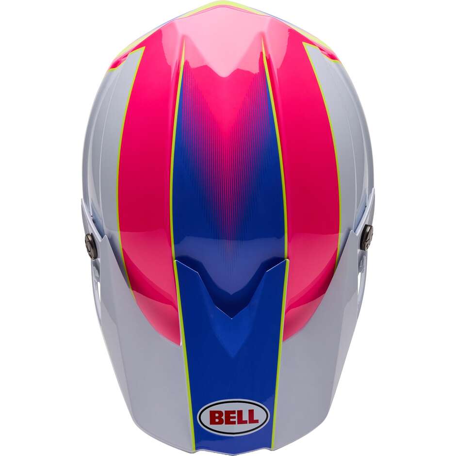 Casco Moto Cross Enduro Bell Moto-10 Mips FALCON Bianco Rosa