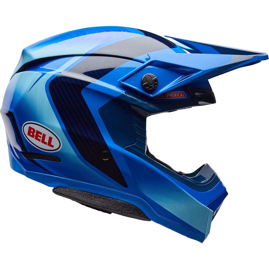 Casco Moto Cross Enduro Bell Moto-10 Spherical ET3 CORTEZ SE Blu