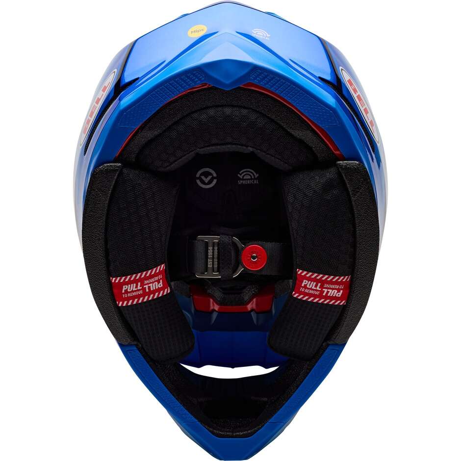 Casco Moto Cross Enduro Bell Moto-10 Spherical ET3 CORTEZ SE Blu