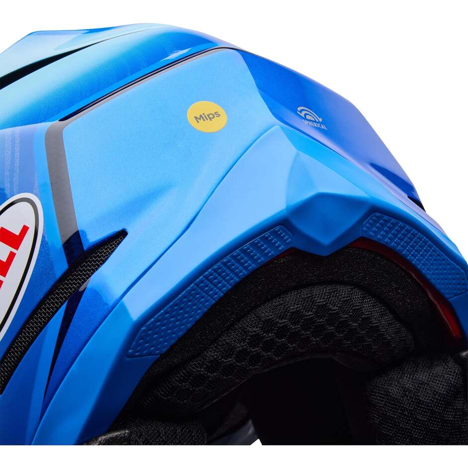 Casco Moto Cross Enduro Bell Moto-10 Spherical ET3 CORTEZ SE Blu