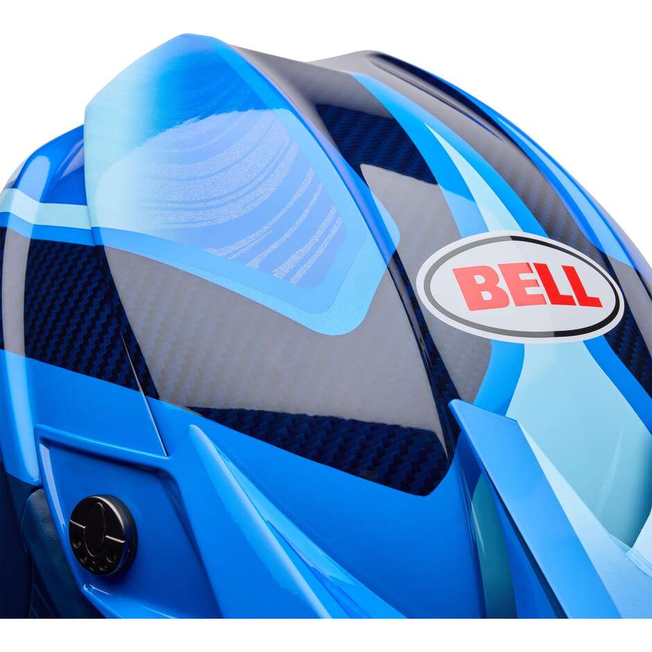 Casco Moto Cross Enduro Bell Moto-10 Spherical ET3 CORTEZ SE Blu
