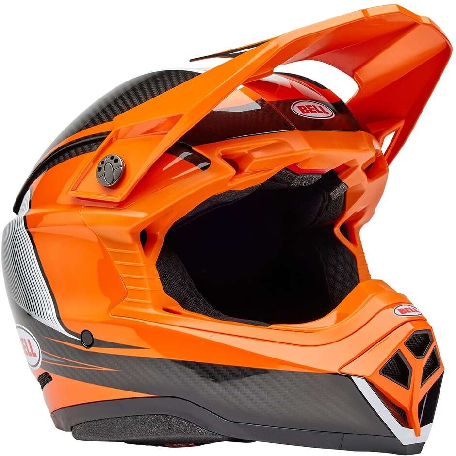 Casco Moto Cross Enduro Bell MOTO-10 SPHERICAL EVADE Arancio Nero Lucido