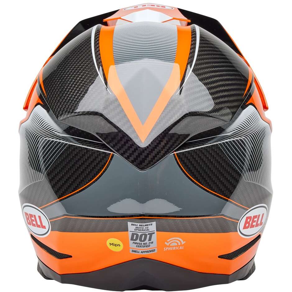 Casco Moto Cross Enduro Bell MOTO-10 SPHERICAL EVADE Arancio Nero Lucido