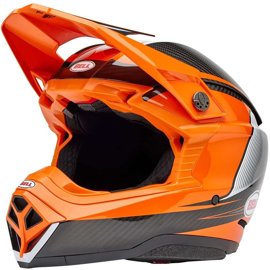 Casco Moto Cross Enduro Bell MOTO-10 SPHERICAL EVADE Arancio Nero Lucido