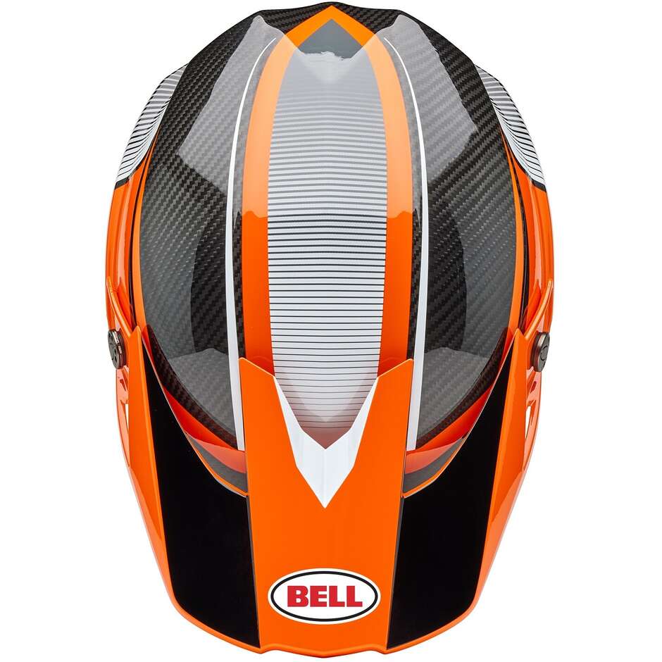 Casco Moto Cross Enduro Bell MOTO-10 SPHERICAL EVADE Arancio Nero Lucido