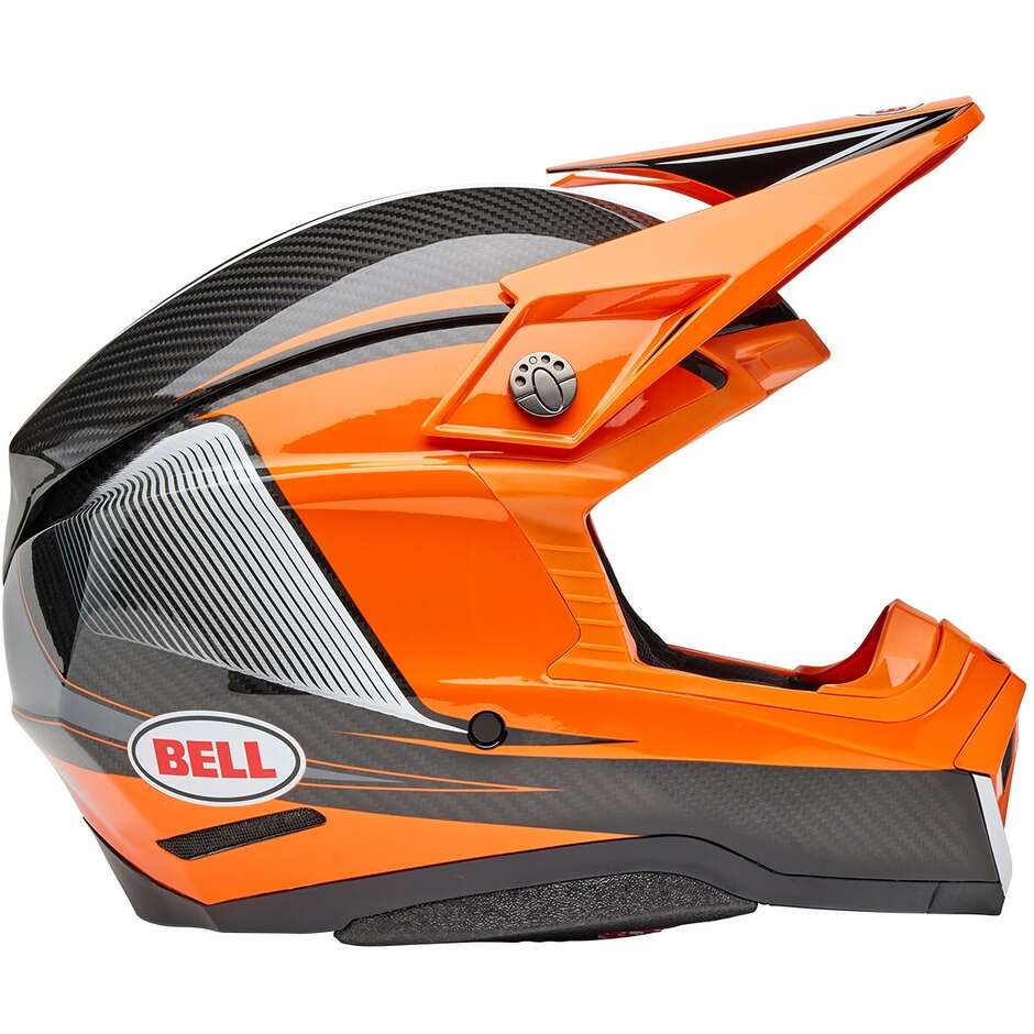 Casco Moto Cross Enduro Bell MOTO-10 SPHERICAL EVADE Arancio Nero Lucido