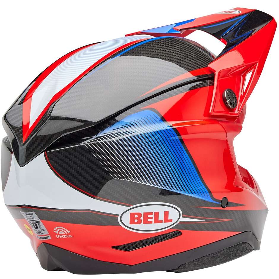 Casco Moto Cross Enduro Bell MOTO-10 SPHERICAL EVADE Rosso Nero Lucido