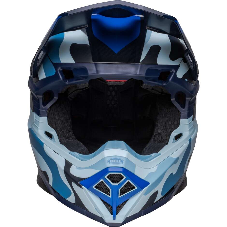 Casco Moto Cross Enduro Bell MOTO-10 SPHERICAL FERRANDIS MECHANT Blu Azzurro Opaco Lucido