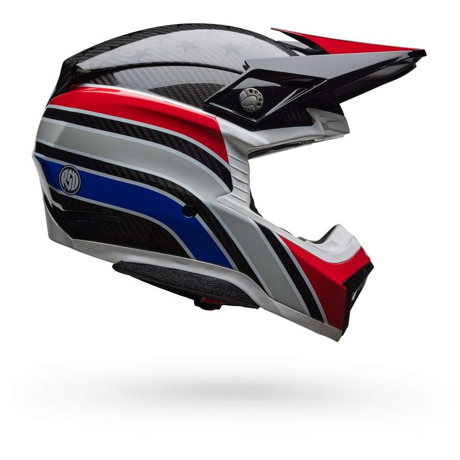 Casco Moto Cross Enduro Bell MOTO-10 SPHERICAL RSD OLD GLORY Rosso Blu