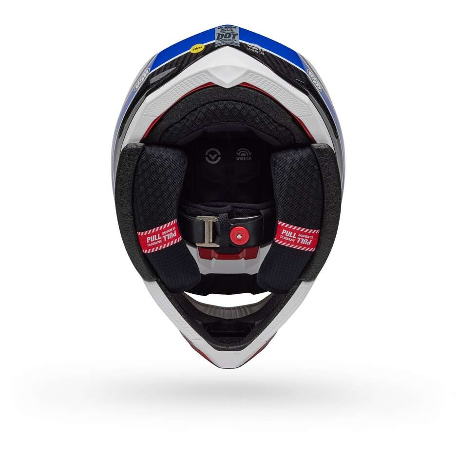 Casco Moto Cross Enduro Bell MOTO-10 SPHERICAL RSD OLD GLORY Rosso Blu