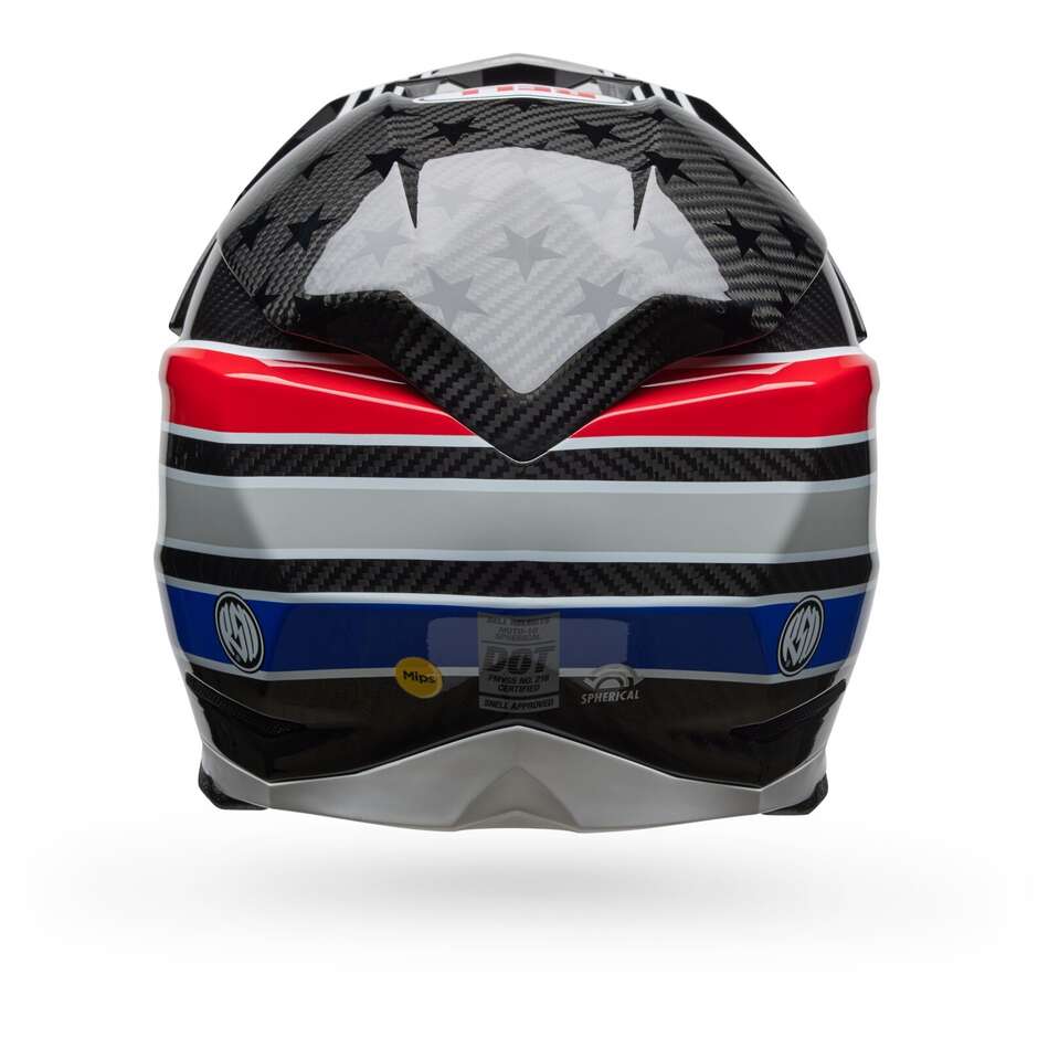 Casco Moto Cross Enduro Bell MOTO-10 SPHERICAL RSD OLD GLORY Rosso Blu