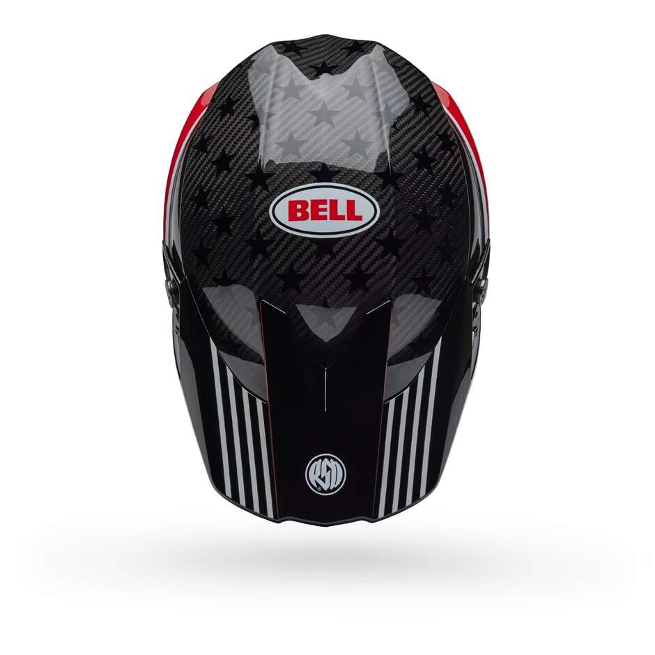 Casco Moto Cross Enduro Bell MOTO-10 SPHERICAL RSD OLD GLORY Rosso Blu