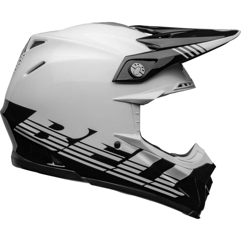 Casco Moto Cross Enduro Bell MOTO-9 MIPS LOUVER Nero Bianco