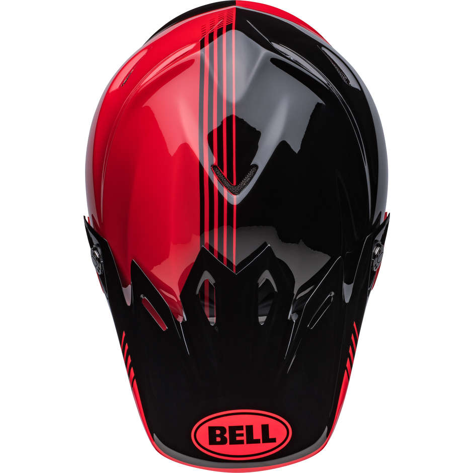 Casco Moto Cross Enduro Bell MOTO-9 MIPS LOUVER Nero Rosso