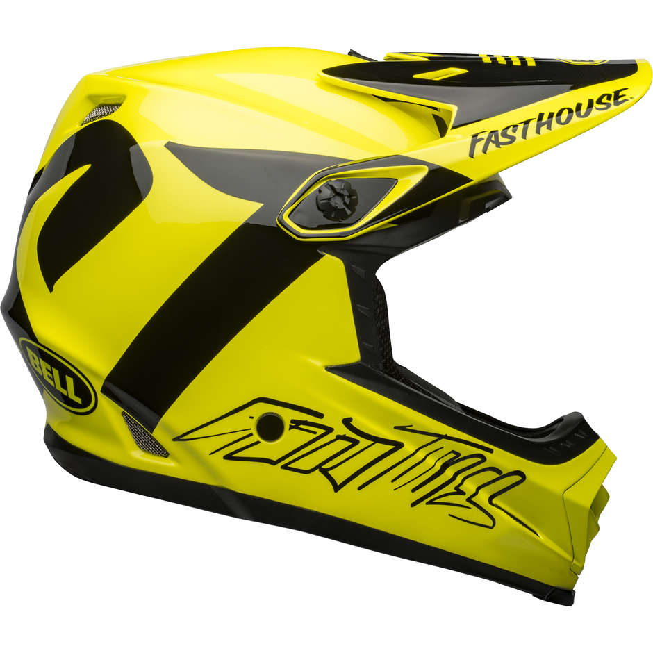 Casco Moto Cross Enduro Bell MOTO-9 YOUTH MIPS FASTHOUSE NEWHALL Fluo Nero