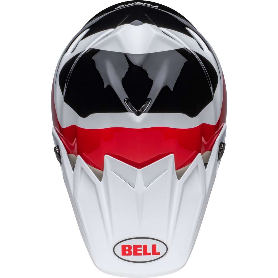 Casco Moto Cross Enduro Bell MOTO-9s FLEX HELLO COUSTEAU REEF Bianco Rosso Opaco