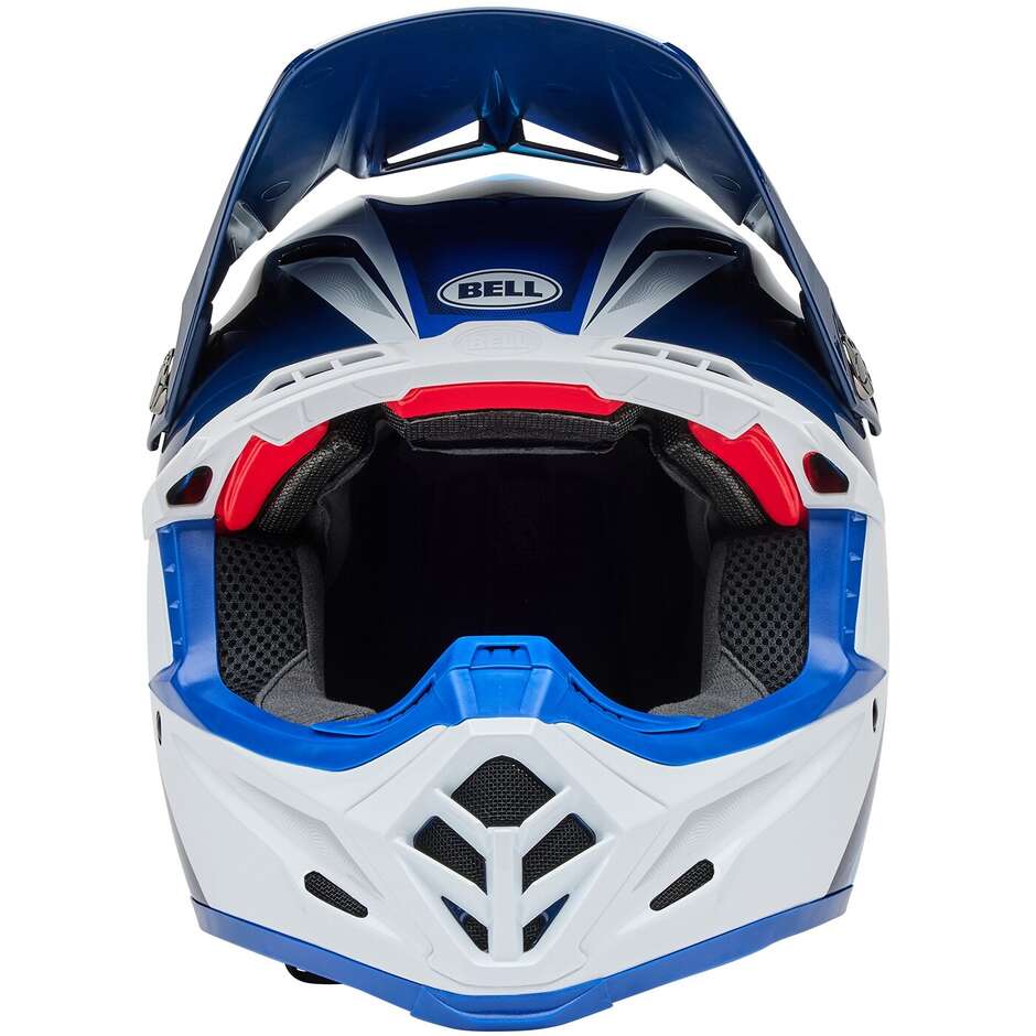 Casco Moto Cross Enduro Bell MOTO-9S FLEX MERCHANT Blu Lucido