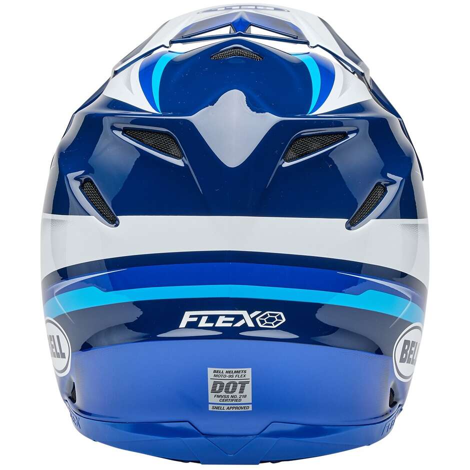 Casco Moto Cross Enduro Bell MOTO-9S FLEX MERCHANT Blu Lucido