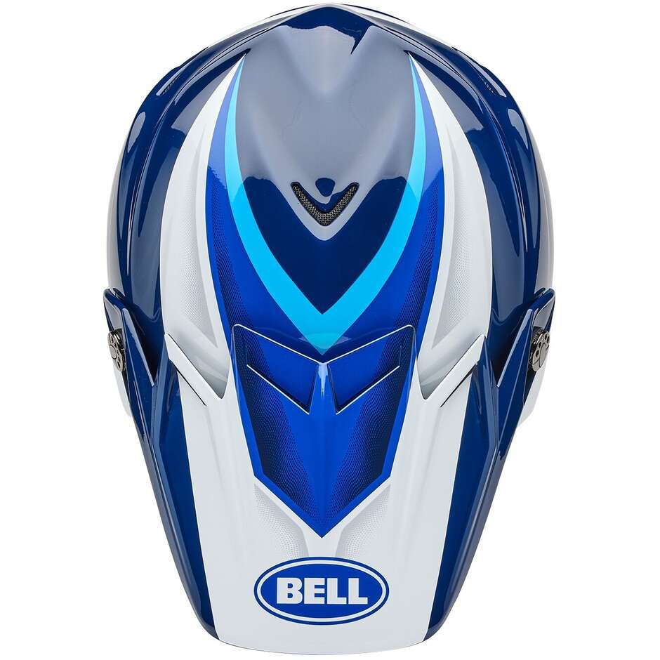 Casco Moto Cross Enduro Bell MOTO-9S FLEX MERCHANT Blu Lucido