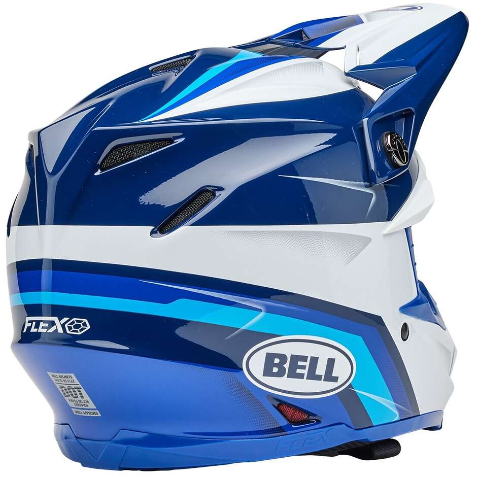 Casco Moto Cross Enduro Bell MOTO-9S FLEX MERCHANT Blu Lucido