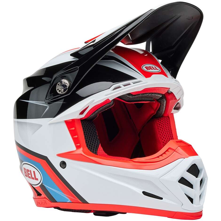 Casco Moto Cross Enduro Bell MOTO-9S FLEX MERCHANT Rosso Nero Lucido
