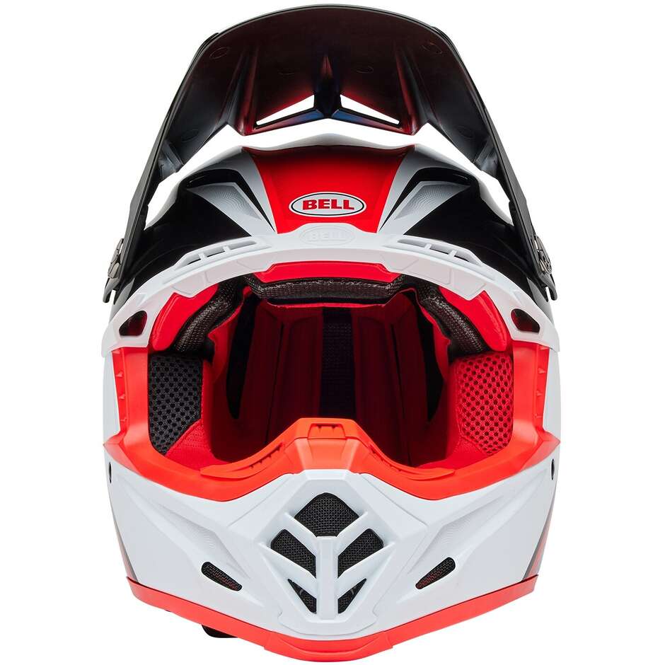 Casco Moto Cross Enduro Bell MOTO-9S FLEX MERCHANT Rosso Nero Lucido