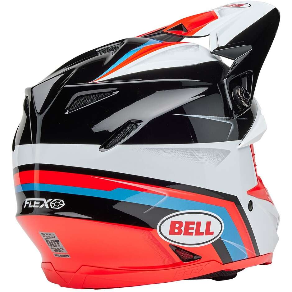 Casco Moto Cross Enduro Bell MOTO-9S FLEX MERCHANT Rosso Nero Lucido