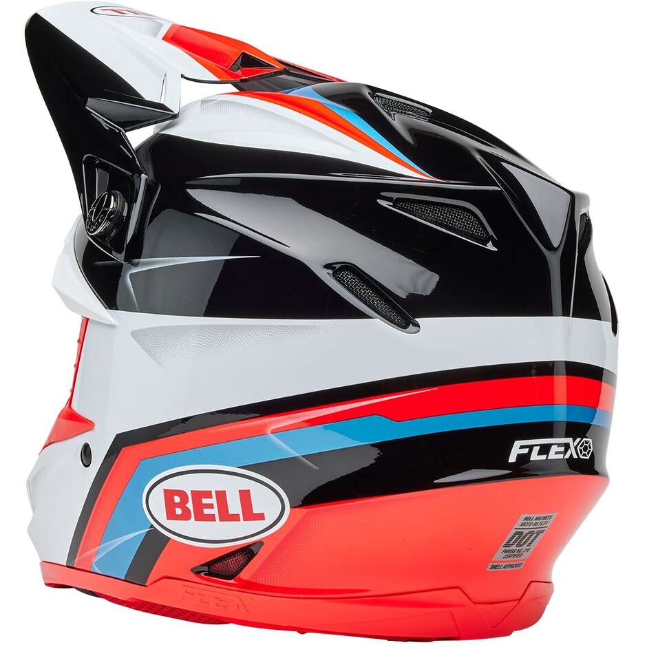 Casco Moto Cross Enduro Bell MOTO-9S FLEX MERCHANT Rosso Nero Lucido