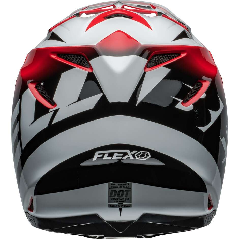 Casco Moto Cross Enduro BELL MOTO-9S FLEX RAIL Rosso Bianco