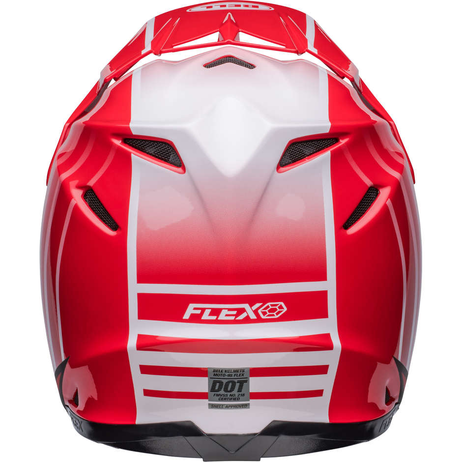 Casco Moto Cross Enduro Bell MOTO-9S FLEX SPRINT Rosso Nero Opaco Lucido