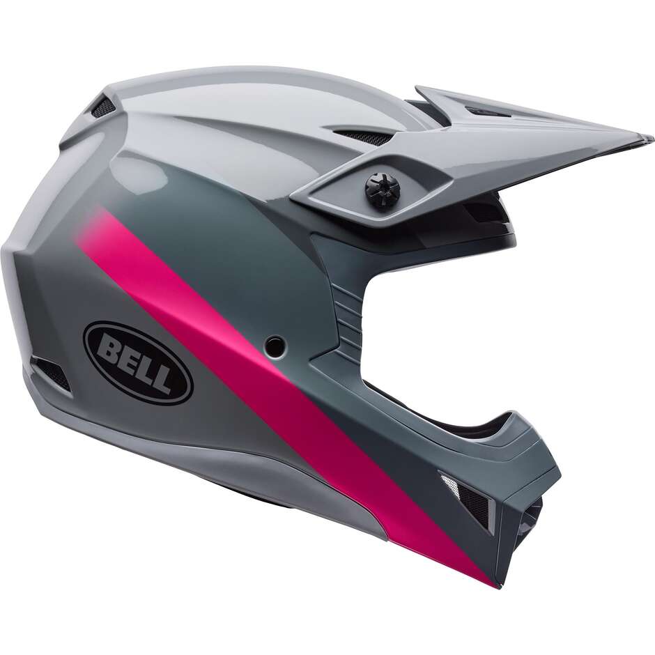 Casco Moto Cross Enduro Bell MX-10 Mips AVIATOR Grigio Rosa