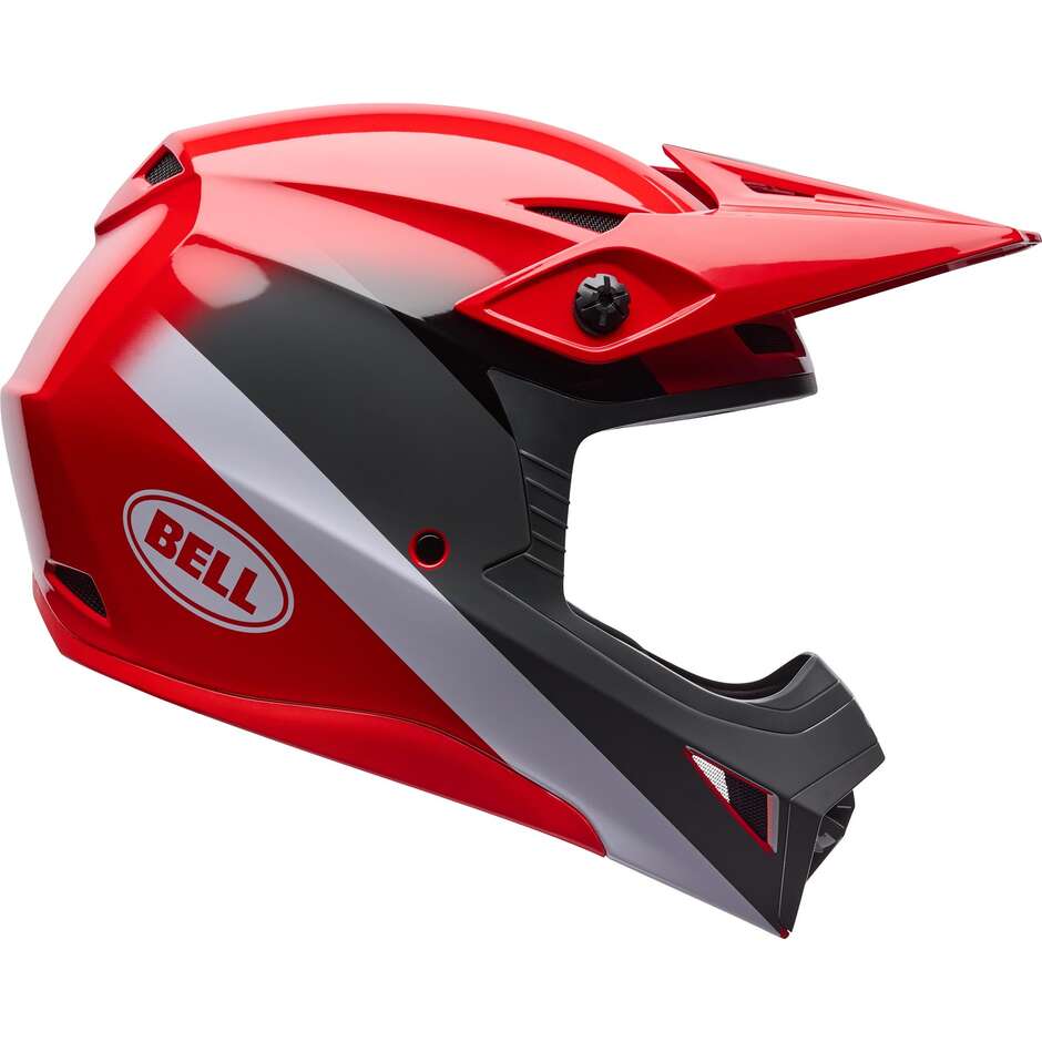 Casco Moto Cross Enduro Bell MX-10 Mips AVIATOR Rosso Nero