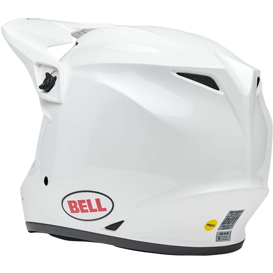 Casco Moto Cross Enduro Bell MX-9 MIPS RIFT Rosso Bianco Lucido