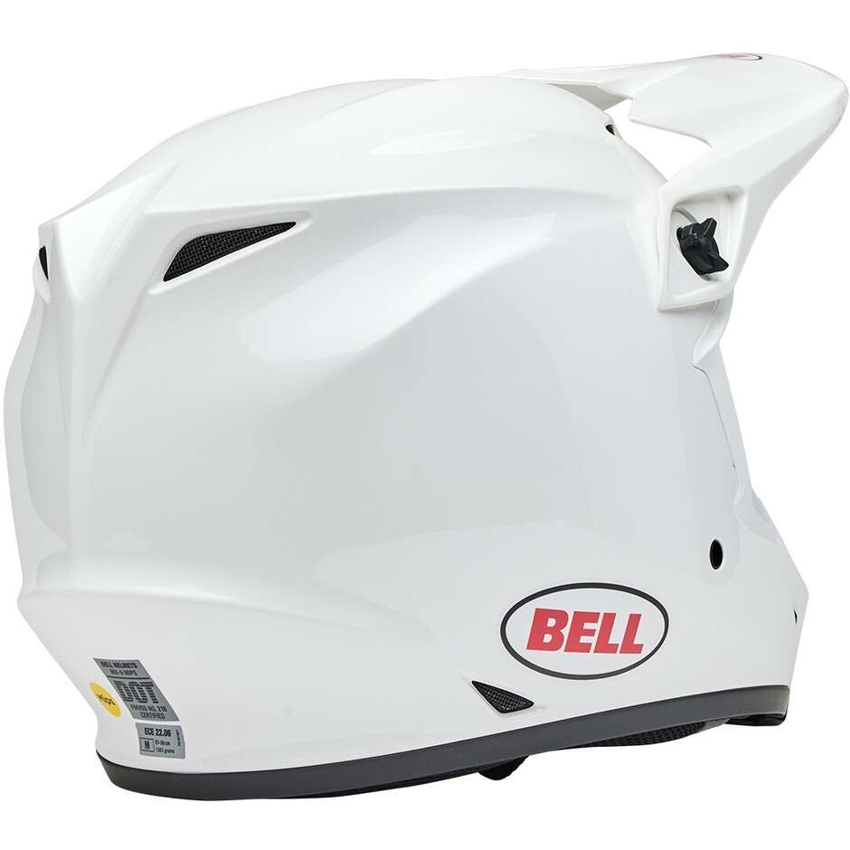 Casco Moto Cross Enduro Bell MX-9 MIPS RIFT Rosso Bianco Lucido