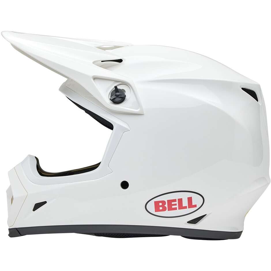 Casco Moto Cross Enduro Bell MX-9 MIPS RIFT Rosso Bianco Lucido