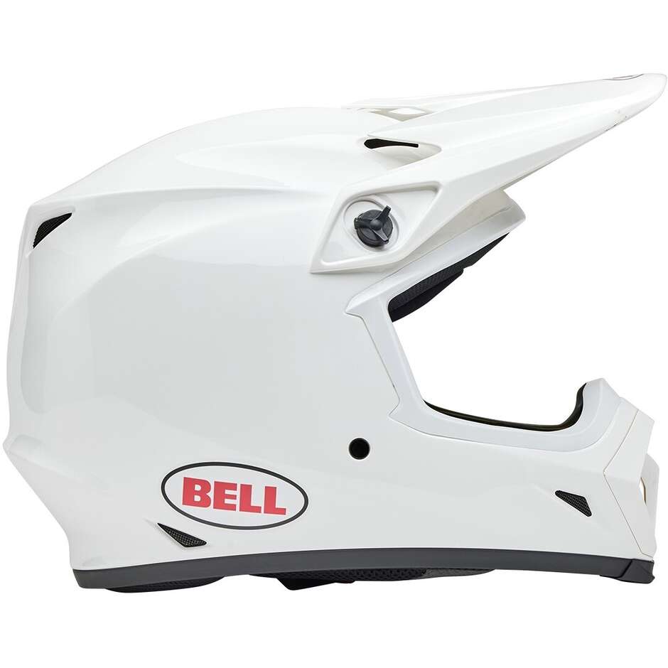 Casco Moto Cross Enduro Bell MX-9 MIPS RIFT Rosso Bianco Lucido