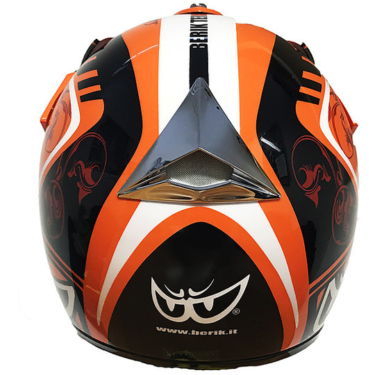 Casco Moto Cross Enduro Berik Geländemodell Orange Schwarz