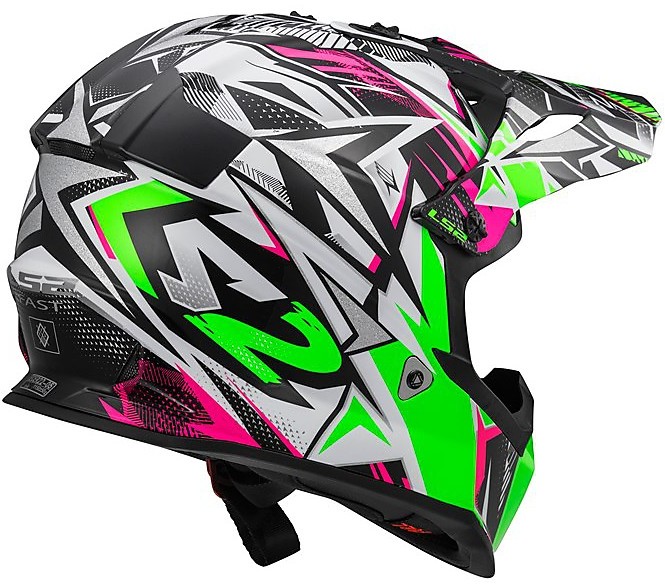 Casco cross LS2 Bambino MX437 FAST EVO MINI FUNKY red white Bambino