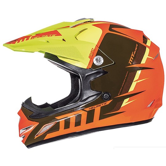 Casco Moto Cross Enduro da Bambino MT Helmets MX2 Kids SPEC Verde Giallo Fluo
