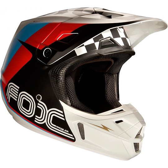 Casco Moto Cross Enduro Fox V2 Rohr In Fibra Black