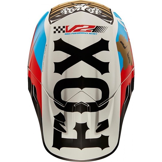 Casco Moto Cross Enduro Fox V2 Rohr In Fibra Black
