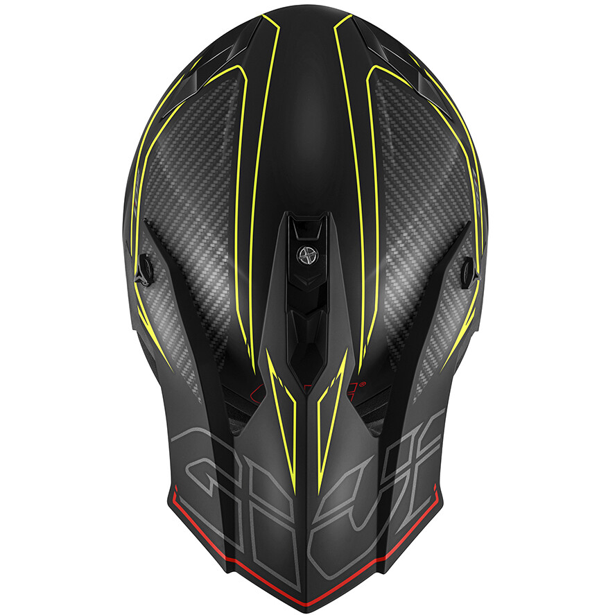 Casco Moto Cross Enduro Givi 60.1 EFFECT Nero Opaco Giallo Rosso