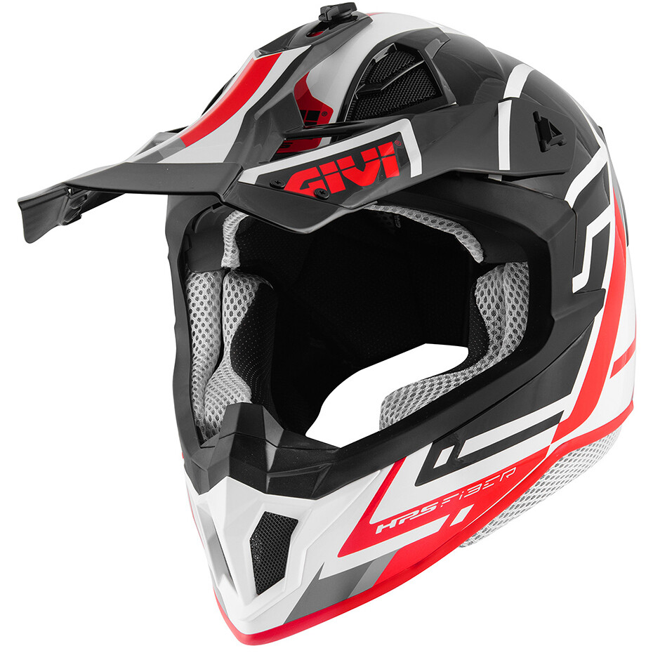 Casco Moto Cross Enduro 70.1 LOGIC Nero Bianco Rosso taglia XL