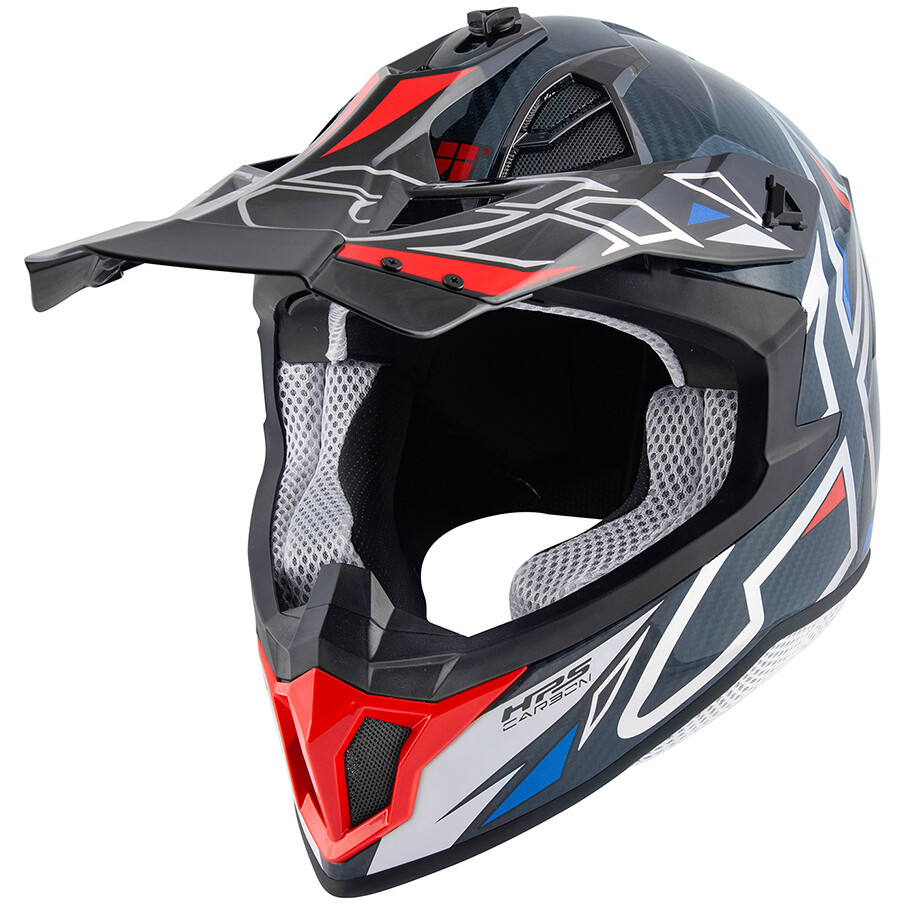 Casco Moto Cross Enduro 70.1 VECTOR Bianco Blu Rosso taglia L