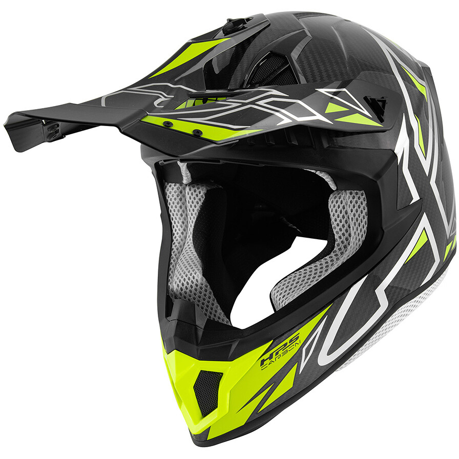 Casco Moto Cross Enduro Givi 70.1 VECTOR Silver Giallo