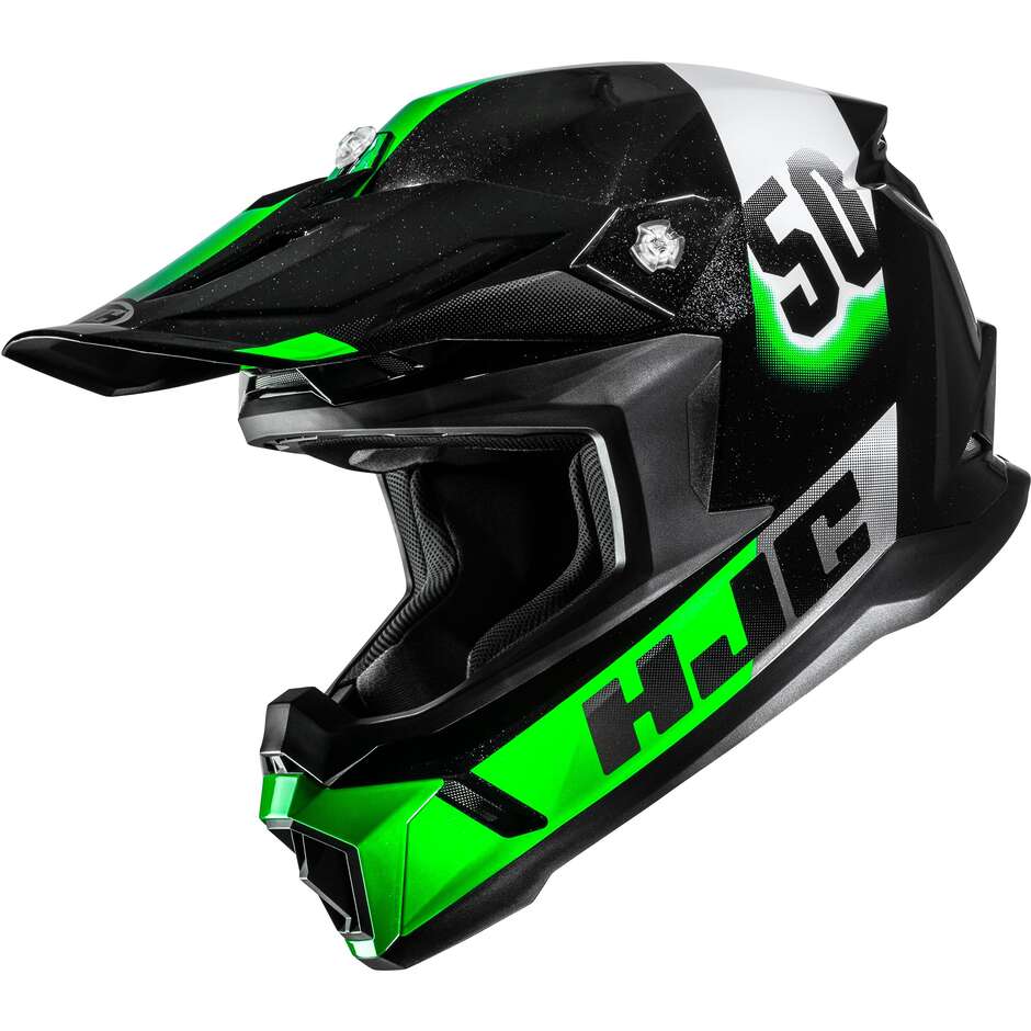 Casco Moto Cross Enduro Hjc C50 DASH MC4 Verde