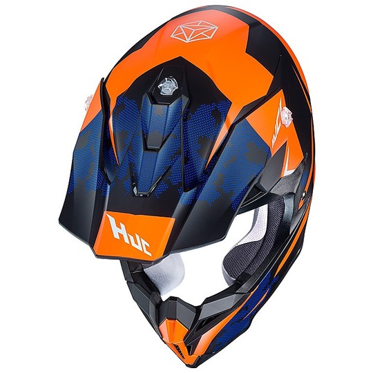 Casco moto Cross Enduro HJC I50 Tona MC7SF Arancio Blu